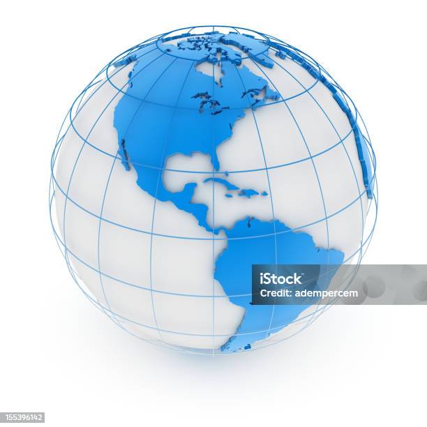 World Map Stock Photo - Download Image Now - Blue, Clip Art, Color Image