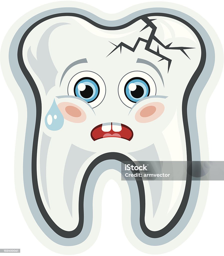 Comic tooth.Toothache - Lizenzfrei Bakterie Vektorgrafik