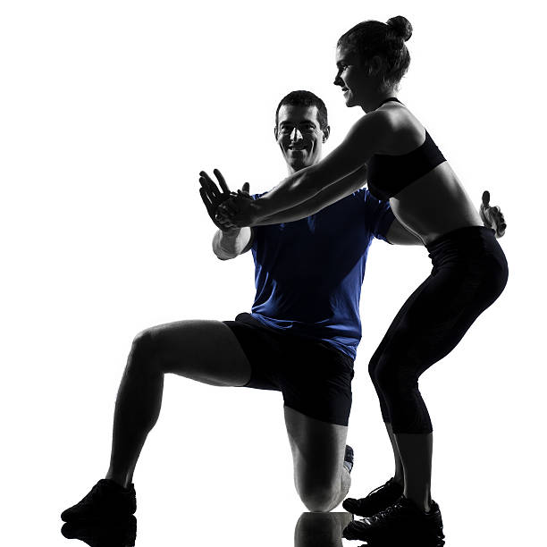 istock couple woman man exercising workout 155400109