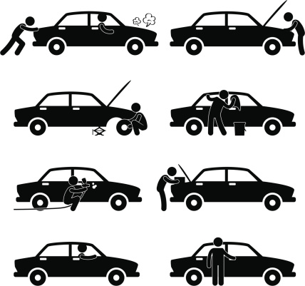 A set of pictogram about car repair and service.