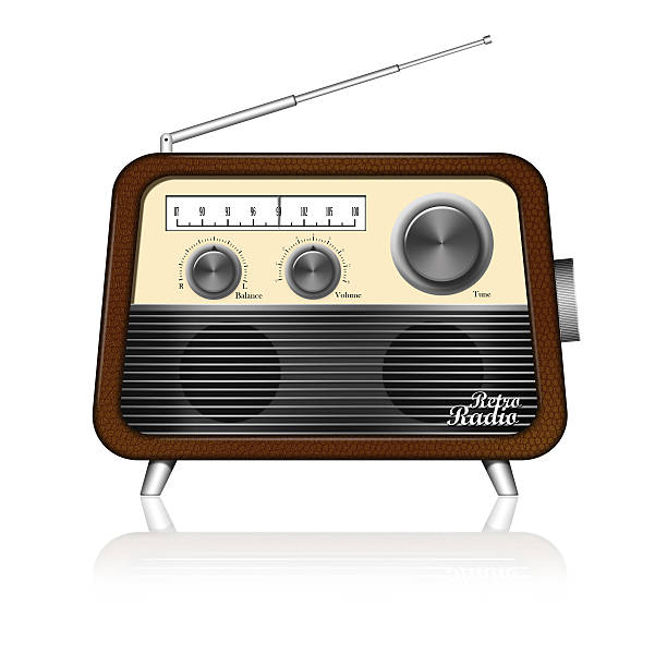 istock retro radio on white background,included clipping path 155401917