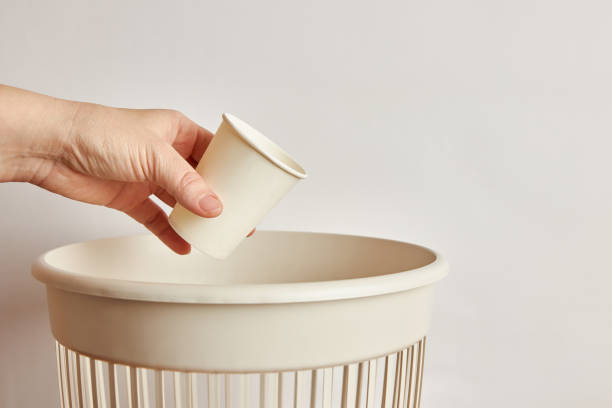 istock The paper cup is dumped in landfills for recycling and disposal 1554025253