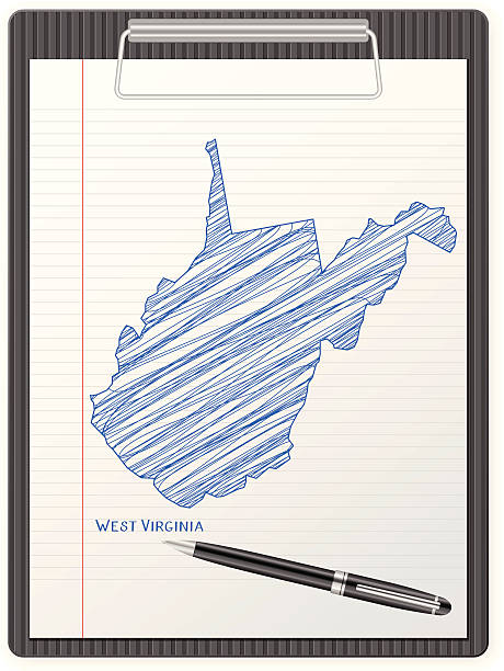 mapy schowka stan wirginia zachodnia - west virginia map topography topographic map stock illustrations