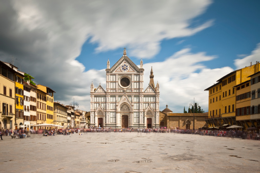Florence, church Santa Croce in the summer time
