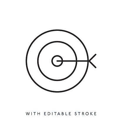 Target Market Line Icon Design Editable Stroke