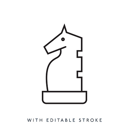 Chess piece line icon.Editable stroke