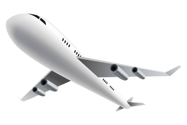 istock Flying airplane or airliner. Aircraft transport. Passenger flight jet airplane, aviation vehicle. Civil aircraft journey and aviation symbol. Wing flight transport 1554072218