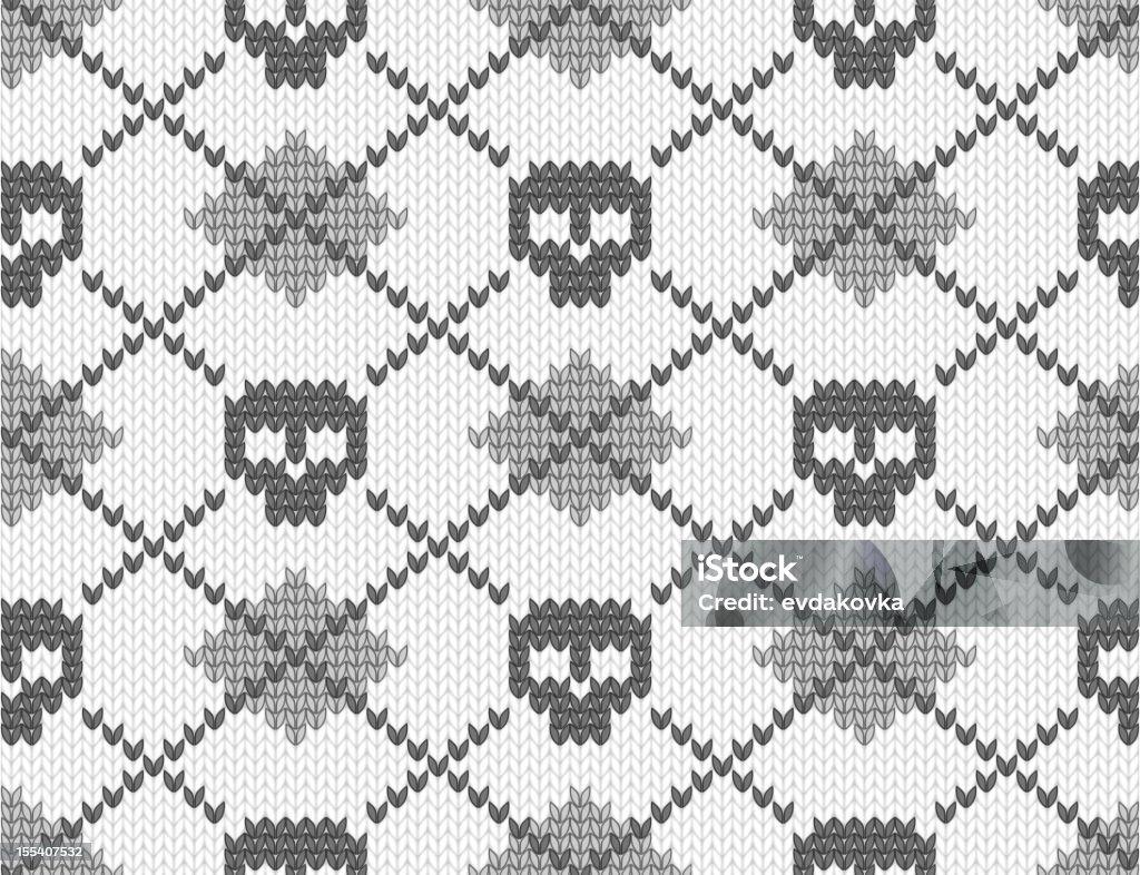 Knitted pattern with skulls Seamless knitted pattern with skulls. EPS 8 vector illustration. Sewing stock vector
