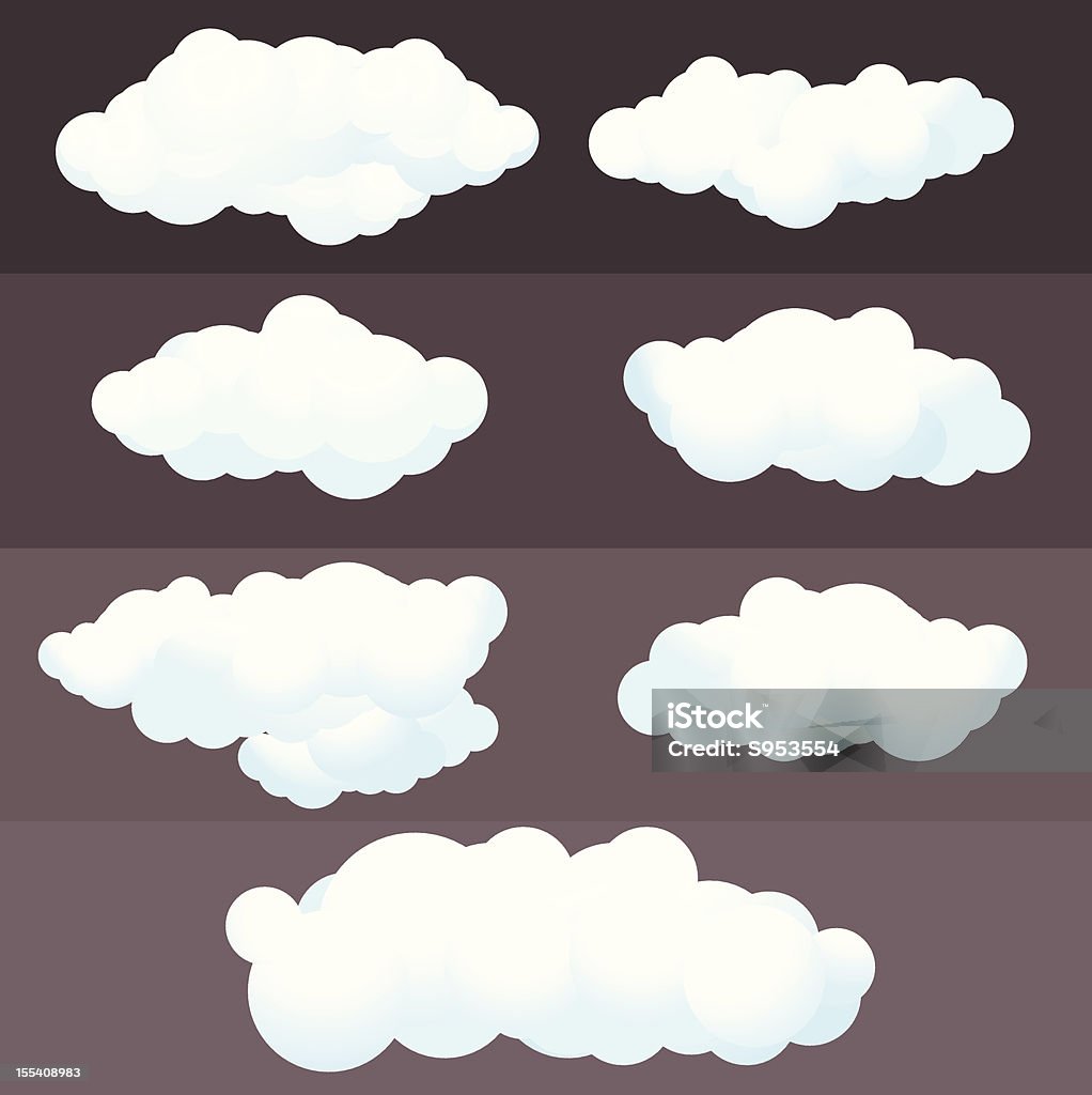 Ensemble d'illustration des nuages - clipart vectoriel de Beauté de la nature libre de droits