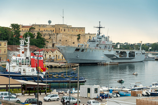 Brindisi   Puglia South of Italy Europe on July 7, 2022.  Swabian Castle of Brindisi.