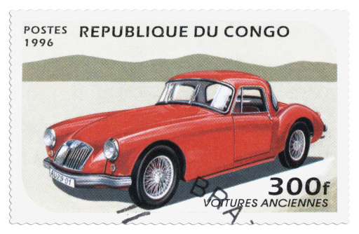 PARAGUAY - CIRCA 1996: A stamp printed in Congo shows image of a vintage car