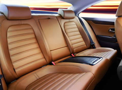 back passenger seats in modern luxury car