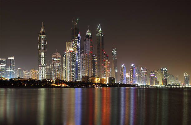 istock Dubai Marina skyline at night 155414151