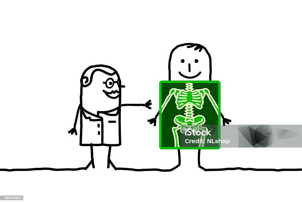 Радиолог & пациента - Векторная графика Рентгеновский снимок роялти-фри