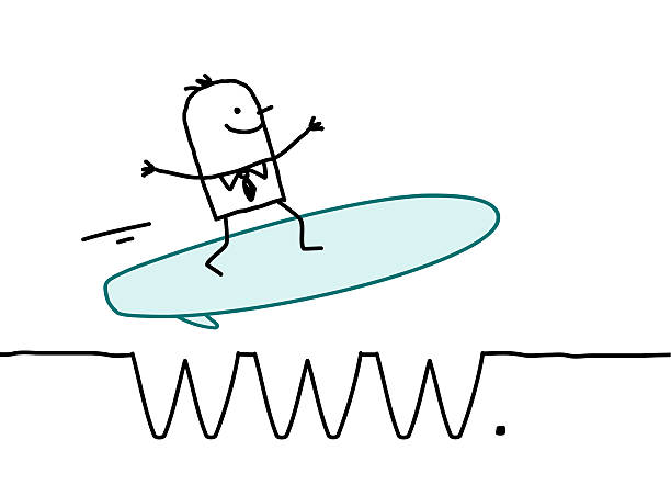 biznesmen surfowanie w internecie - glisse stock illustrations