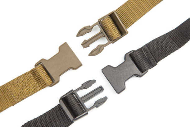 istock Fastex plastic clip for backpacks, bags, nylon belts on a white background. items and accessories for clothing and fixing tourist equipment 1554151807