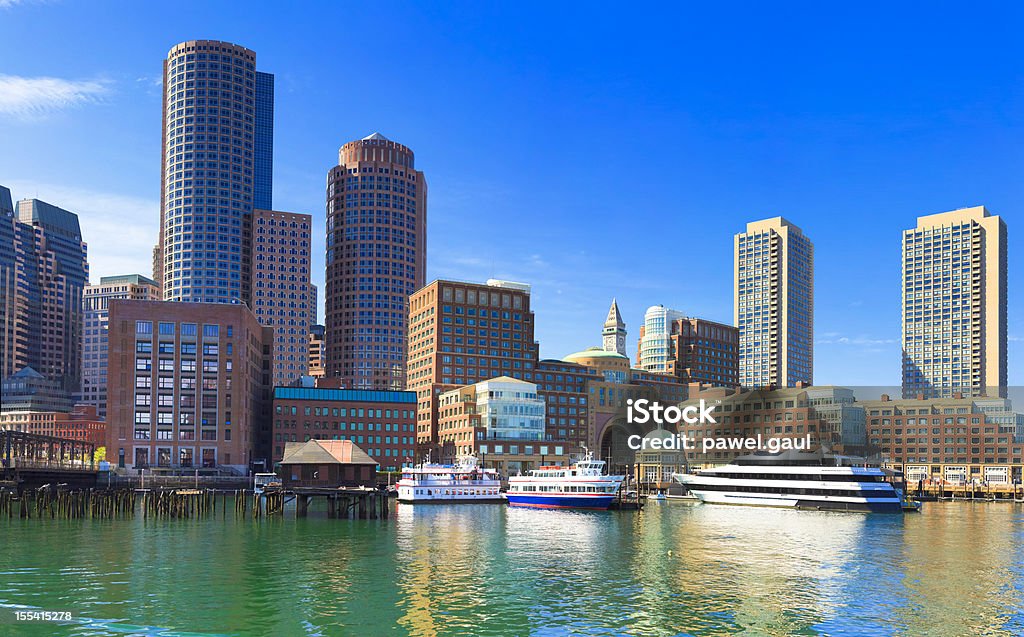 Horizonte de Boston, Massachusetts - Royalty-free Porto de Boston Foto de stock