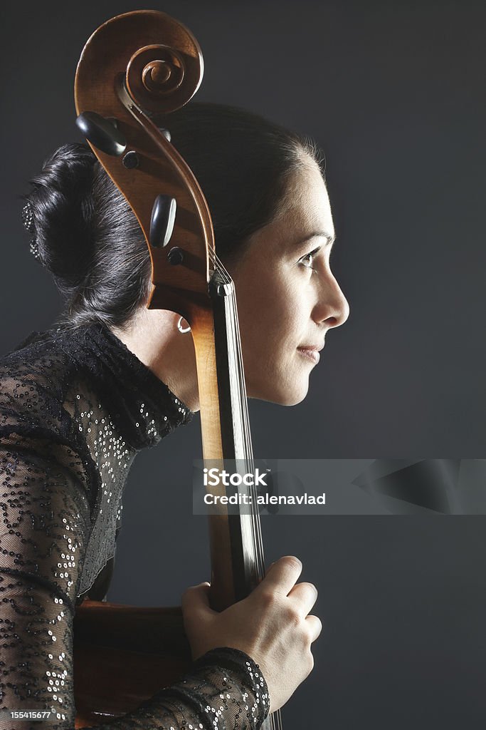 Violoncelo clássica de violoncelista perfil. - Royalty-free Orquestra Foto de stock