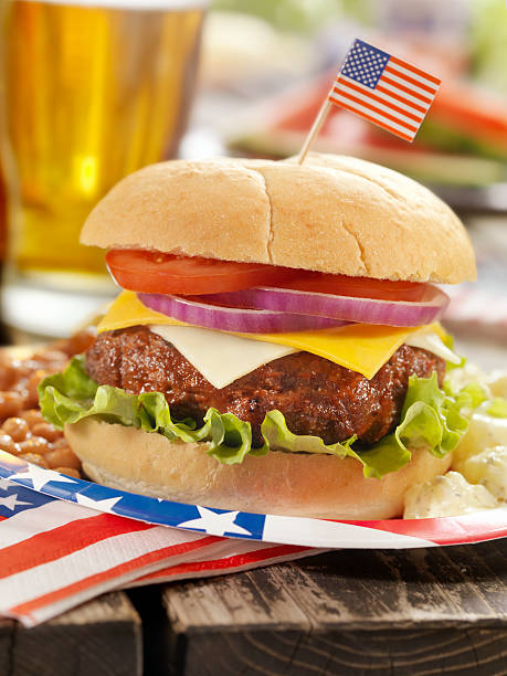 istock 4th of July Burger and Beer 155415869