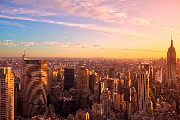 istock Ariel view New York City at sunset 155415966
