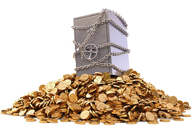 cofre - coin currency stack gold - fotografias e filmes do acervo