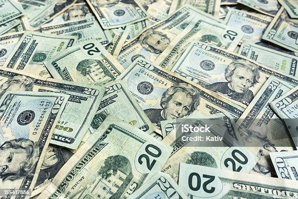 Money Pile 20 Dollar Bills Stock Photo - Download Image Now - US Paper Currency, Currency, Backgrounds