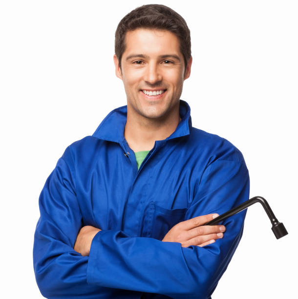 Happy Automotive Technician - Isolated