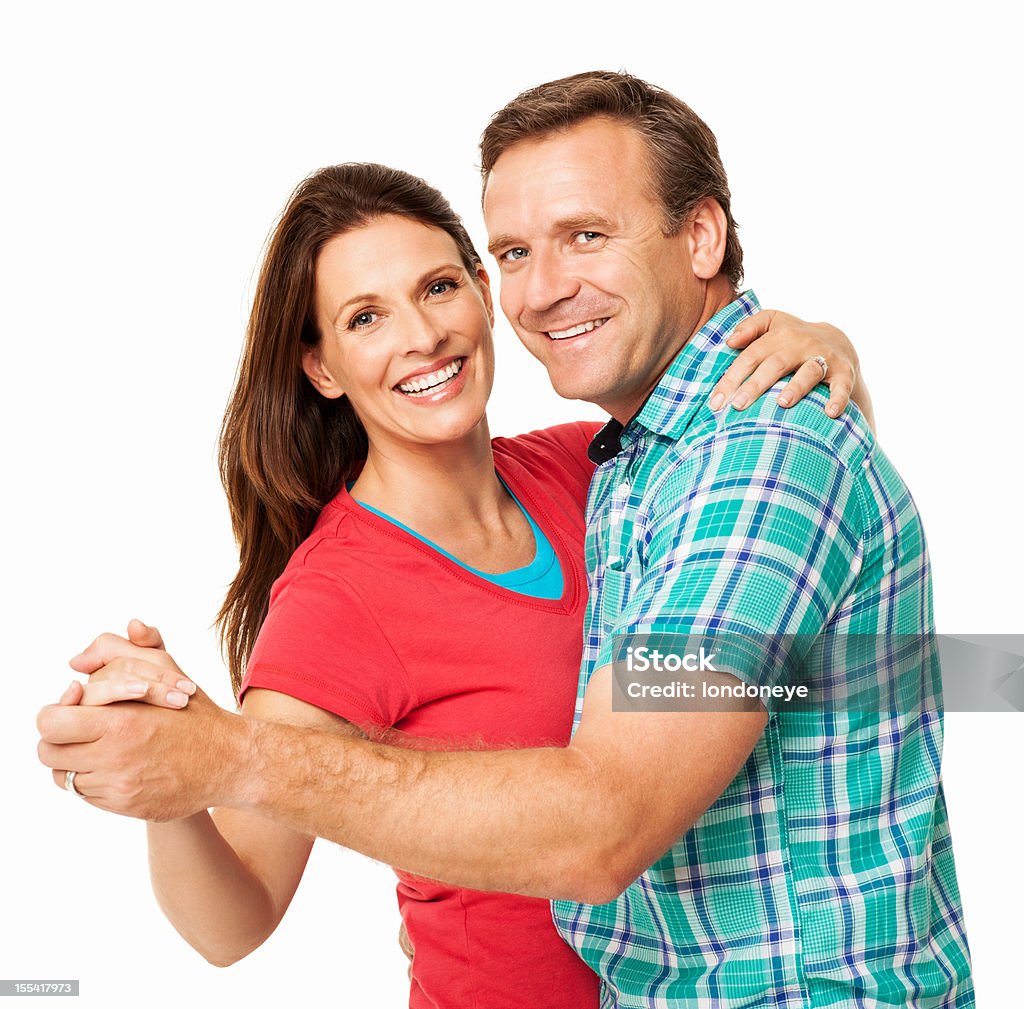 Sonriente pareja bailando juntos aislado - Foto de stock de Bailar libre de derechos
