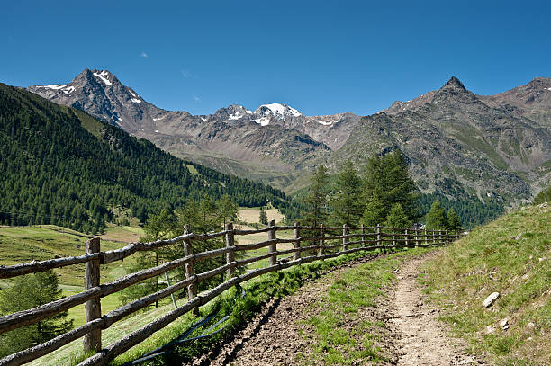 South Tirol Alto Adige Schnalstal Hiking Path Beautiful Panorama stock photo