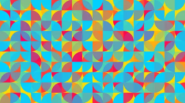 Vector illustration of Fun colorful abstract shapes pattern