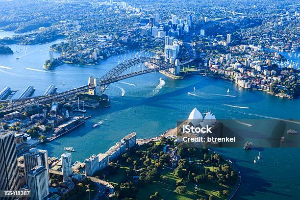 Sydney Harbor Panorama Stock Photo - Download Image Now - Sydney, Aerial View, Sydney Opera House