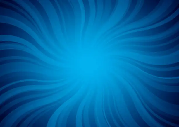 Vector illustration of Radiating blue wavy rays of light