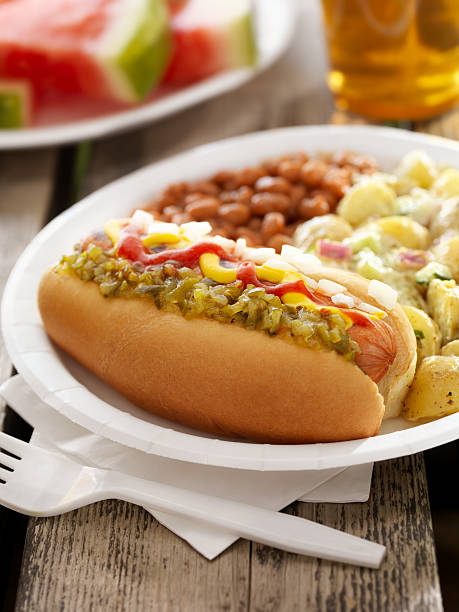 istock BBQ Hotdog with a Beer 155418682