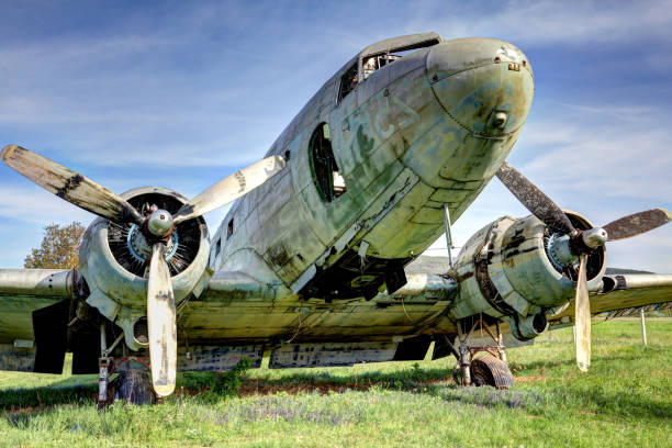 istock Old abandoned Douglas DC-3 airplane 155418890