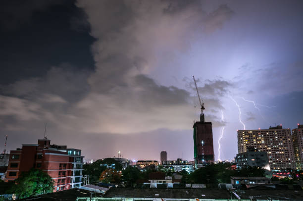 istock Lightning Strike In The City 155418916