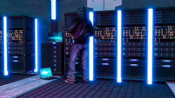 istock Hackers in action on large corporate servers. Pirated information and business secrets. Hacking connection. Steal information and spread it online 1554191874