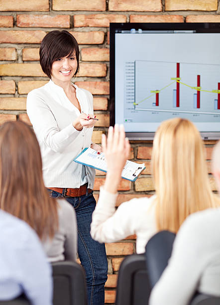 istock Business Woman On Presentation 155419327