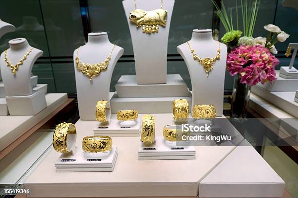 Jewelry Store Display Stock Photo - Download Image Now - Jewelry Store, Gold - Metal, Gold Colored