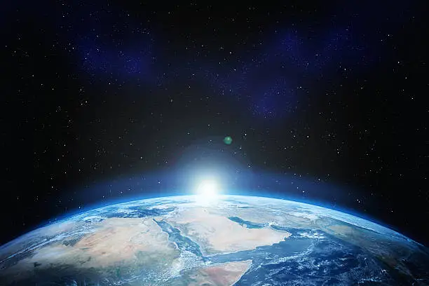 Photo of Earth with stars