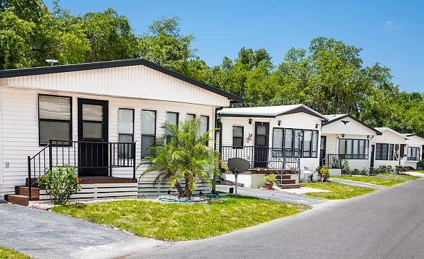 Mobile Home Community  prefabricated building stock pictures, royalty-free photos & images