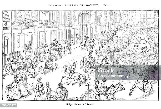 Vistas Da Sociedadebelgravia Foradeportas - Arte vetorial de stock e mais imagens de 1860-1869 - 1860-1869, Adulto, Alta Sociedade