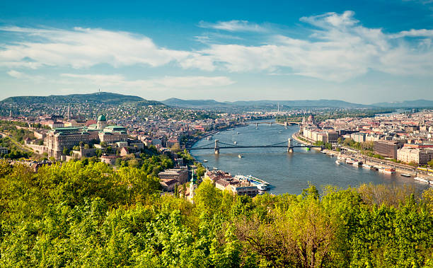 A cityscape view of Budapest, Hungary  stock photo