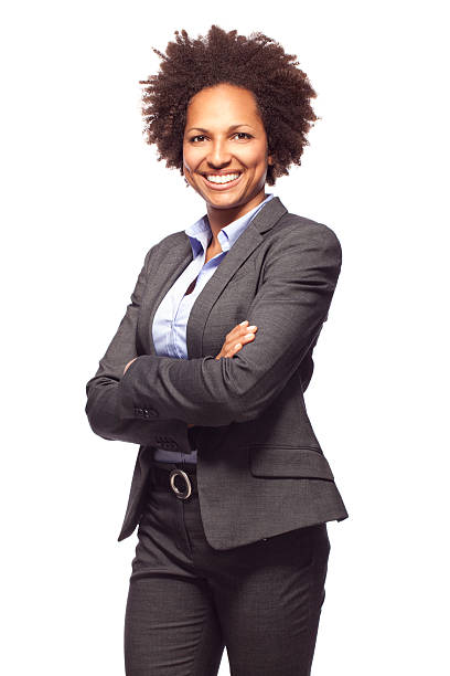 donna d'affari - business person isolated on white waist up business foto e immagini stock