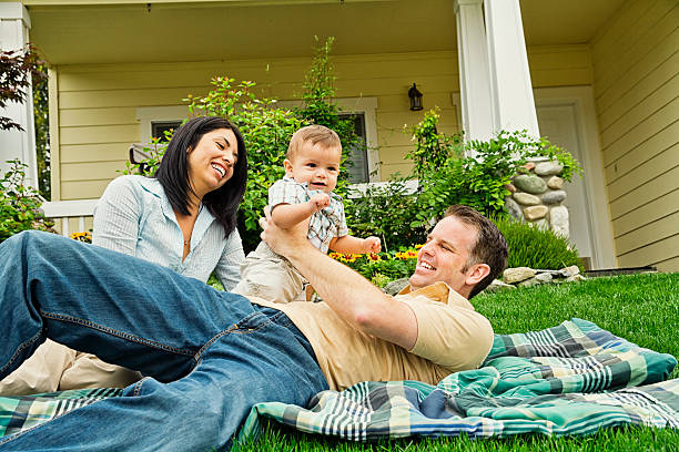istock Happy Mixed Race Family at Home 155422547