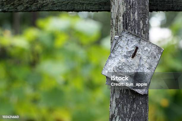 Blank Sign In Garden Stock Photo - Download Image Now - Blank Sign, Bulletin Board, Extreme Close-Up