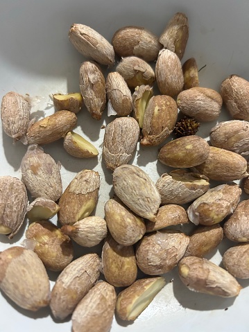 Close-up of rambutan seeds tropical fruit seeds