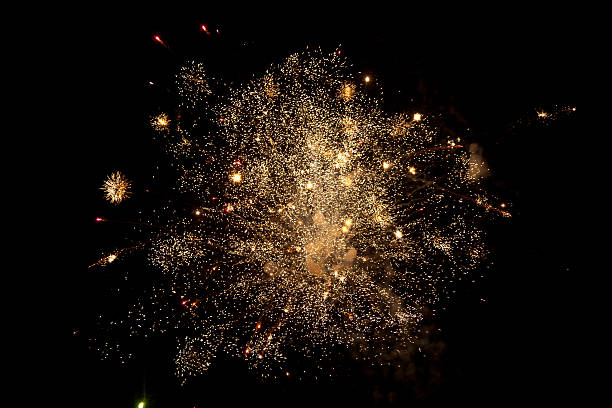 istock Brightly colorful fireworks in the night sky 155425437