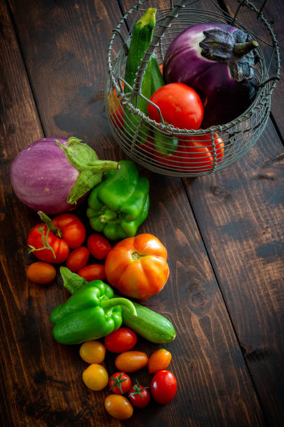 istock Composition of fresh mixed vegetables just picked 1554257135