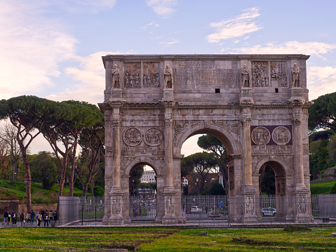 Arch of Constantine during sunset, Rome, Italy