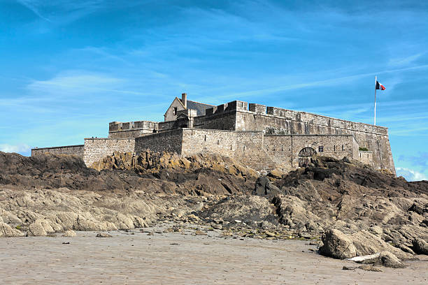 The Fortress at low tide in Saint Malo (Brittany - France)